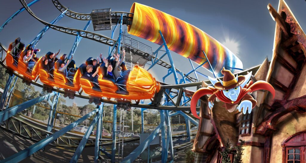 Montanha-russa "Fogo do Dragão" do Alpen Park, em Canela.