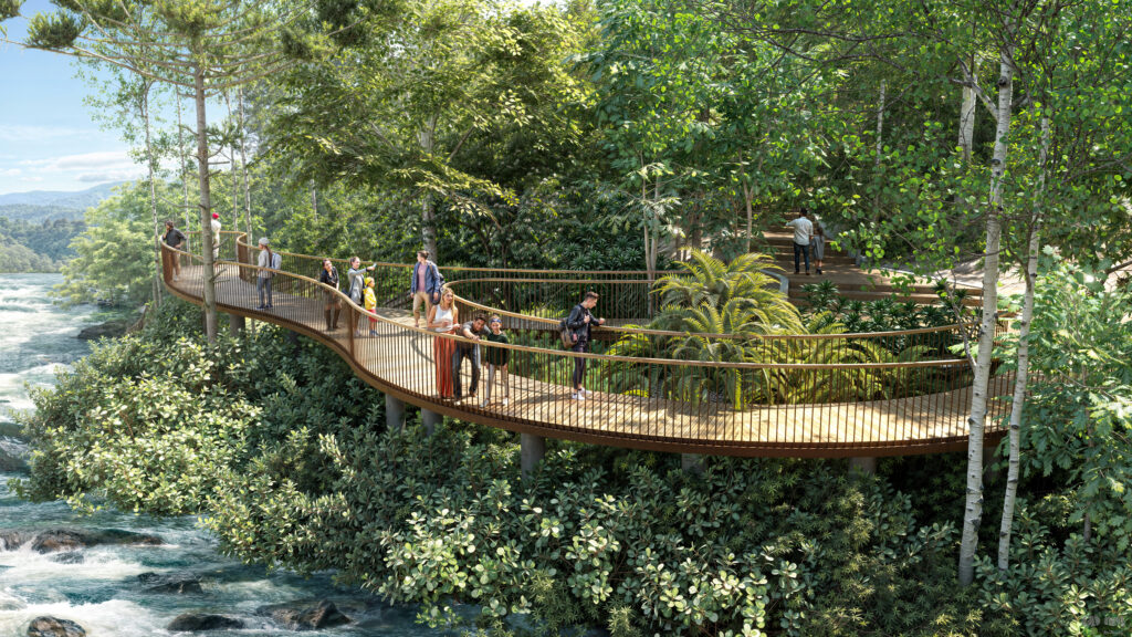 Deck da Cascata do Moinho, no Parque do Caracol, em Canela.